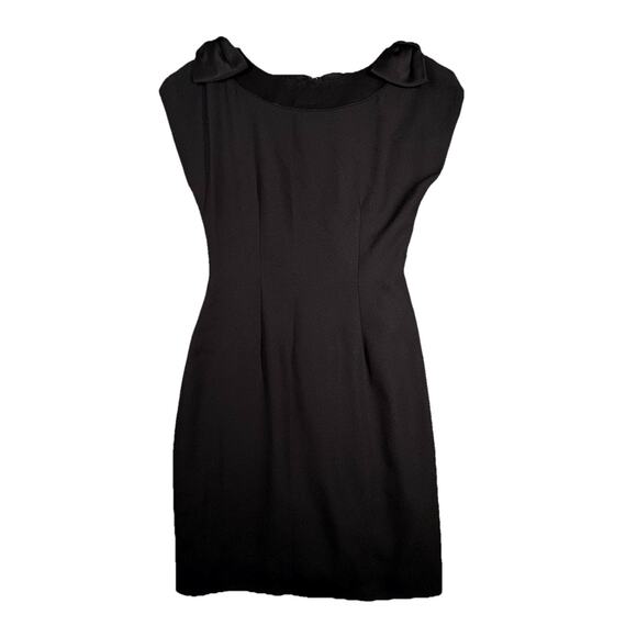 Ann Taylor Dress Womens 2 Black Sheath Bows Feminine Neutral Party Casual Office - Picture 1 of 8